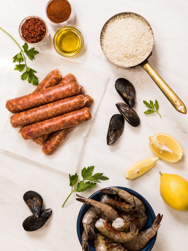 Paella with Andouille Sausage & Seafood Grimms Fine Foods