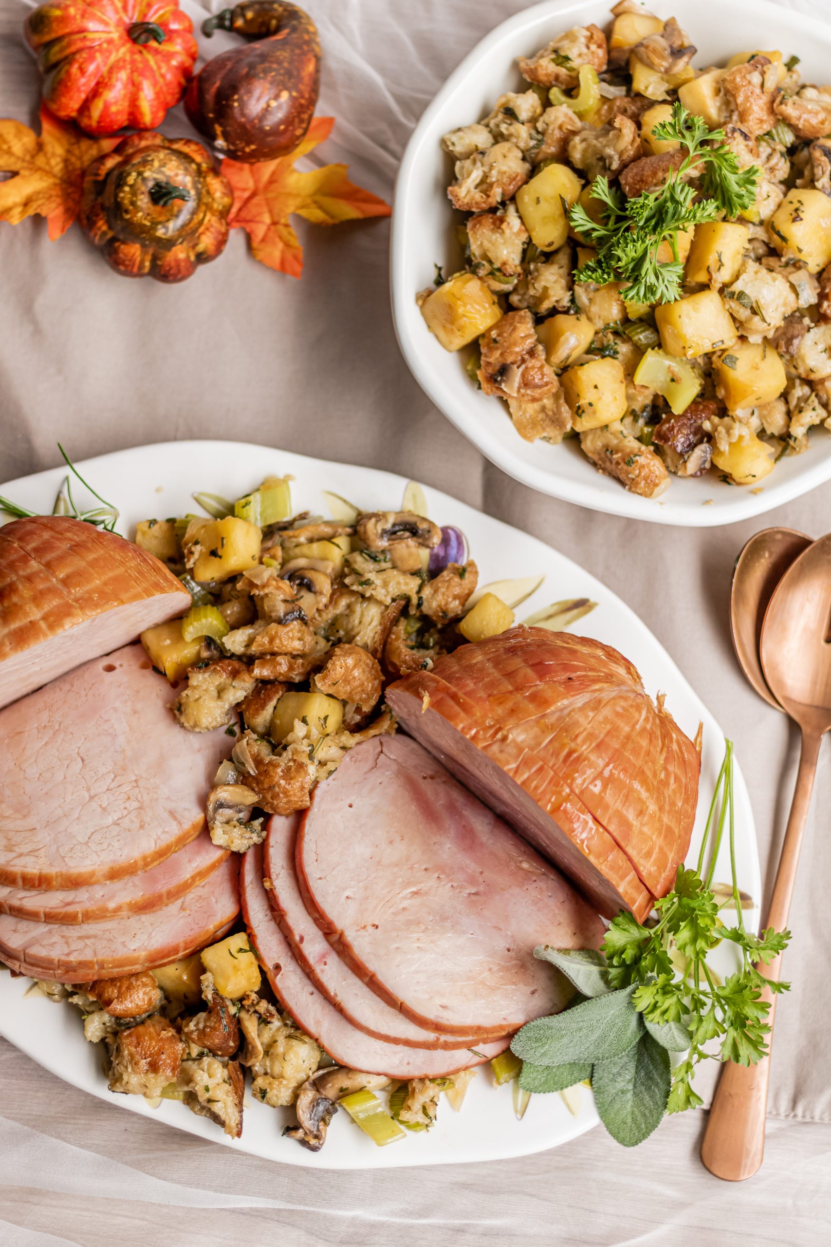 Honey Maple Ham With Herb-apple Dressing - Grimms Fine Foods