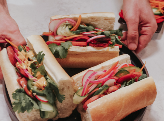 Banh Mi with Garlic Sausage