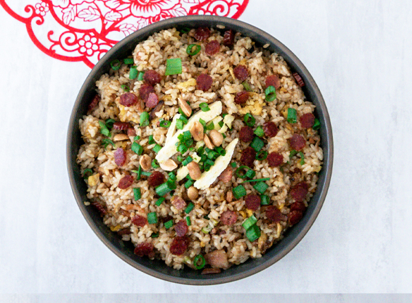 Chinese Bacon Pepperoni Sticky Rice