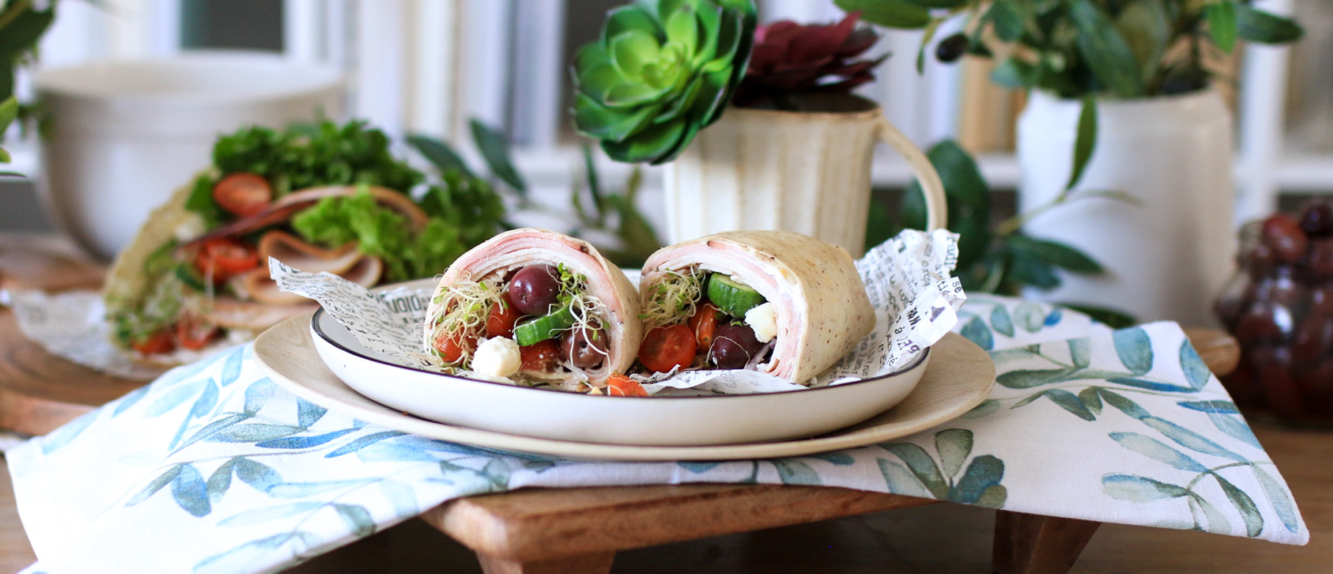 Turkey & Ham Greek Sandwich Wrap - Grimms Fine Foods