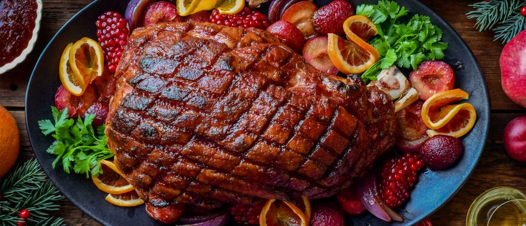 Sticky Plum Glazed Festive Ham