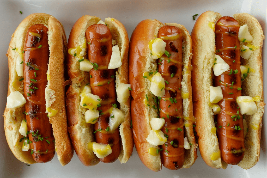 Canada Day Chicken Smokies with Maple Aioli & Canadian Cheese Curds